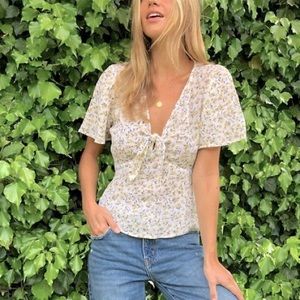 Abercrombie & Fitch Tie Front Woven Top